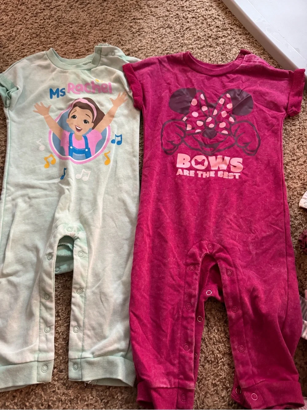 Ms Rachel & Minnie Mouse rompers